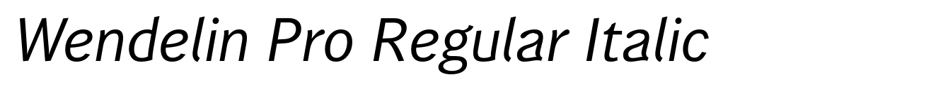 Wendelin Pro Regular Italic